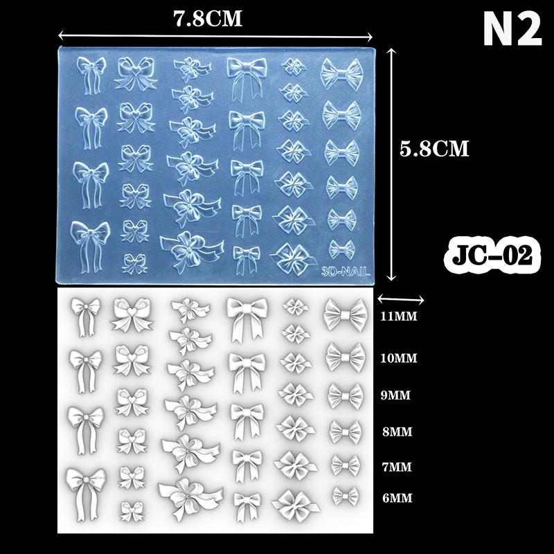 

1Pcs 3D Carving Silicone Nail Art Mold Reusable Versatile Bow Kawaii Butterfly Mold Diy Party Nail Decoration Art as the picture