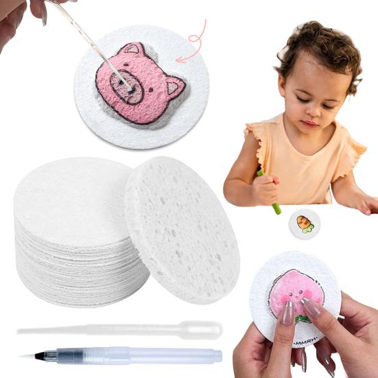 10 Blatt Zeichenpapier mit Pipette und Pinsel Holzzellstoff Baumwollschaum Textur Expandierendes 3D-Kunstpapier Keine künstlerischen Fähigkeiten erforderlich Kinder DIY Bastelbedarf