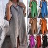 2026 new European and American spring and summer European and American style loose casual medium-sleeved cotton and linen shirt dress women
