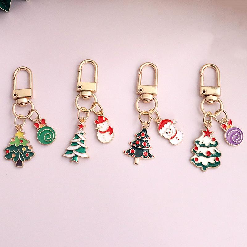 WTEMPO Christmas Series Pattern Design Keychain Sets Cute Christmas Tree Bags Keychain Pendants Holiday Small Gifts DIY Home Festive Decor Ornaments