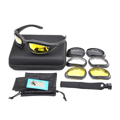 Polarized UV400 Tactical Goggles C5 Shooting Glasses 4 Lens Kit Outdoor