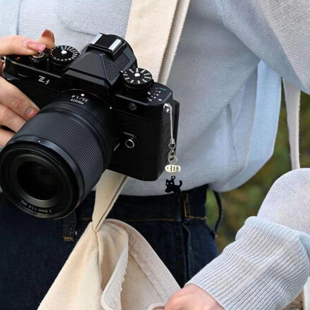 Cellphone Lanyard Y2K Phone Charms Bag Decorative Mobile Phone Chain Black Cat Pendant  Backpack