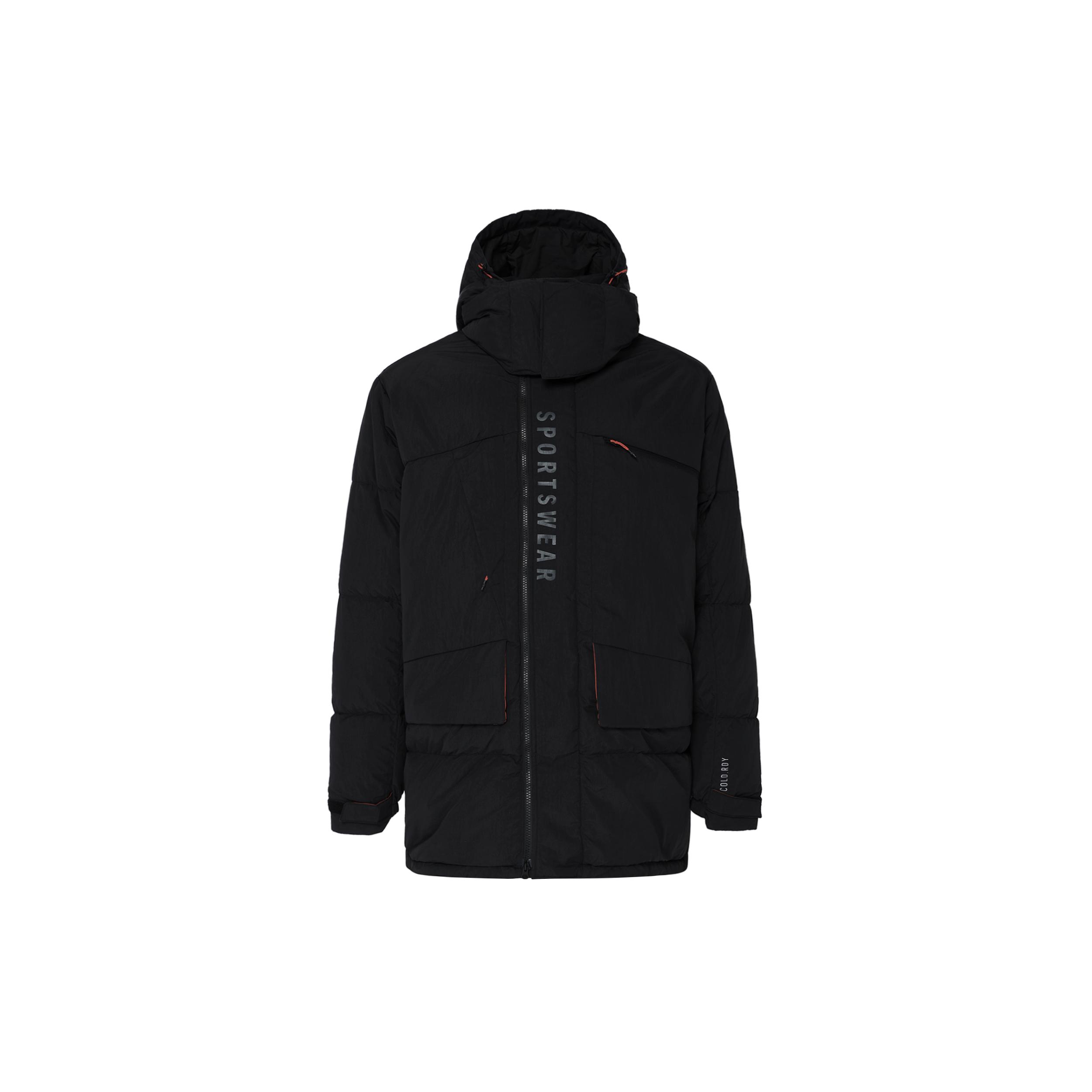 Adidas Down Jackets Men s Black Hooded Moderate Down Jacket JM4616- M