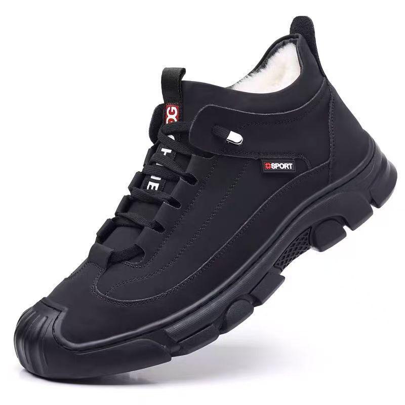 Men's cotton shoes are warm in winter, velvet and non-slip, men's casual high-top cotton shoes, men's cotton shoes, and men's leather cotton shoes.