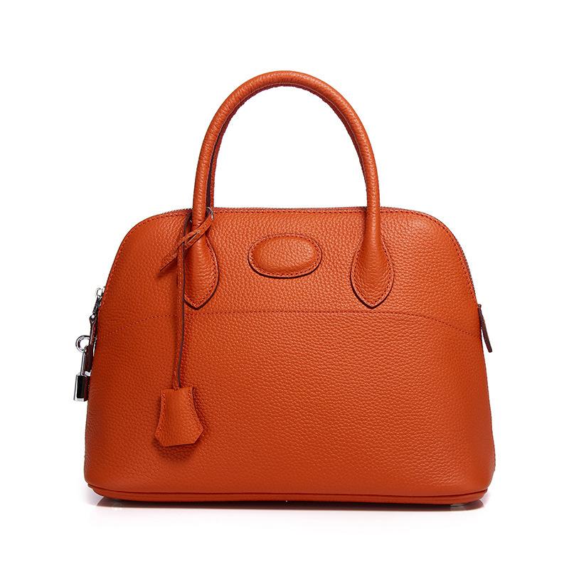 Bag Women's First Layer Cowhide Leather Women's Shell Bag Shoulder Bag Messenger Bag One Piece Delivery Fashionable and Versatile New Models