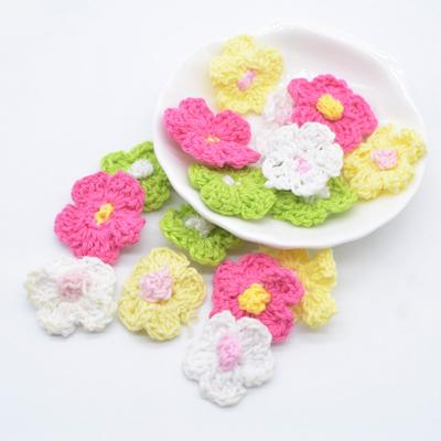 40 Stück 25 mm Wollblumen-Applikation für DIY Kleidung, Hut, Schuhe, Basteln, Nähzubehör, Aufnäher, Kopfbedeckung, Haarspangen, Dekor-Zubehör