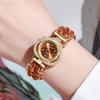 Luxury Rhinestone Women Watches Fashion Heart Dial Woven Strap Ladies Quartz Wristwatch Reloj Mujer