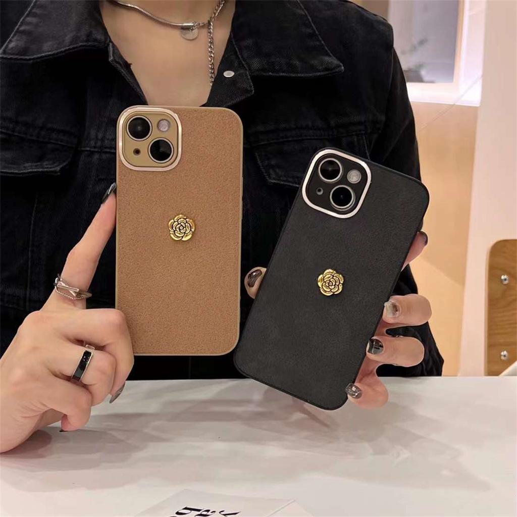 Módní jednoduchost Camellia Flower kožené pouzdro na telefon pro iPhone 15 14 13 12 11 Pro Max X XS XR XS Max nárazuvzdorný kryt