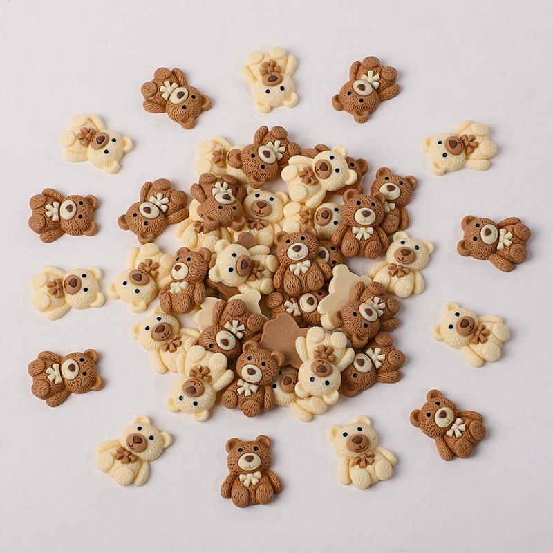 10-50Pcs Cartoon Bear Resin Cabochon Flatbacks Fit Phone Decor Scrapbooking Craft Hair Bows Accessories Birthday Party DIY Gift