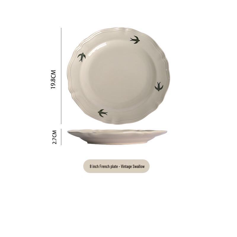 

LISM Vintage Embossed Swallow Dinner Plate