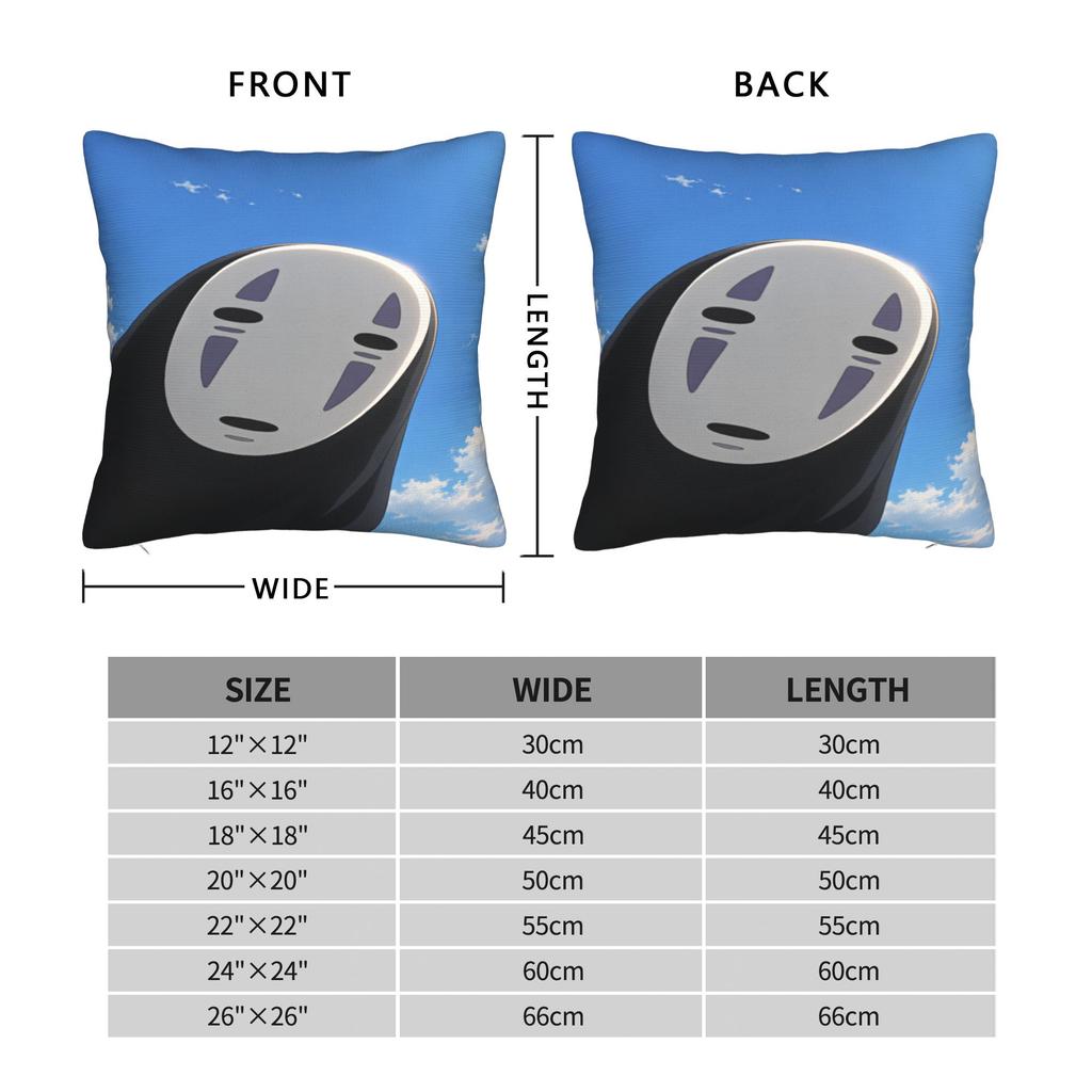 No-Face Kaonashi Pillowcases Novelty Pillow Case For Sofa Couch Bed Living Room Graphic Pillow Cover