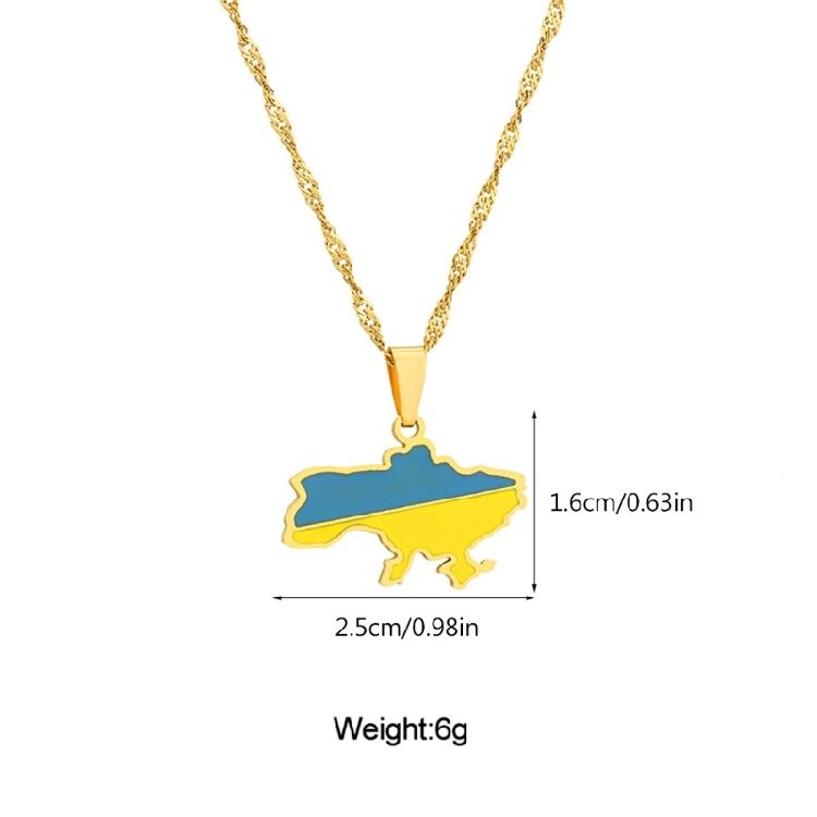 Stainless Steel Ukraine Map Pendant Necklace Ukraine Outline Jewelry Gift