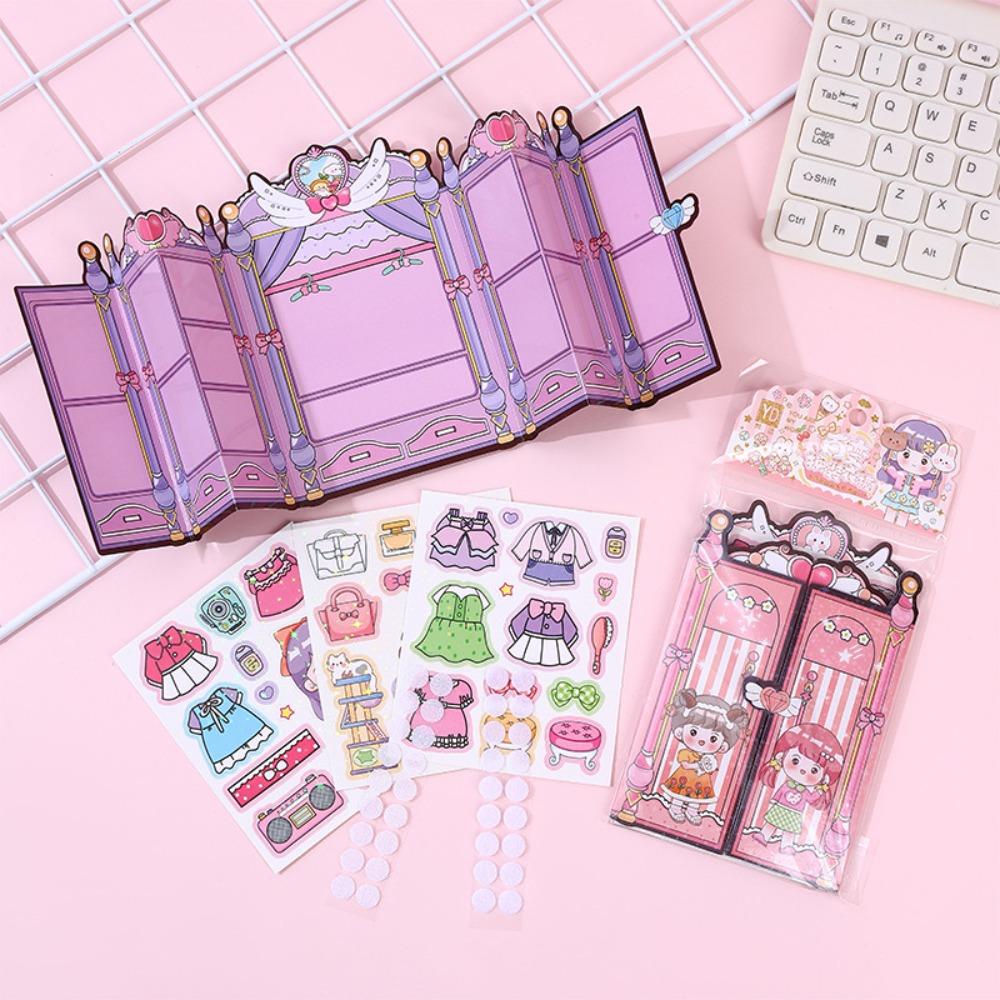 Quiet Book Princess Change Clothes Stickers DIY Toy Busy Book Change Sticker  Children Adult
