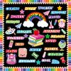 88Pcs/Set Back To School Bulletin Board Decoration Rainbow Book Pencil Notebook Letter Wall Sticker Welcome Party Blackboard Background Decor