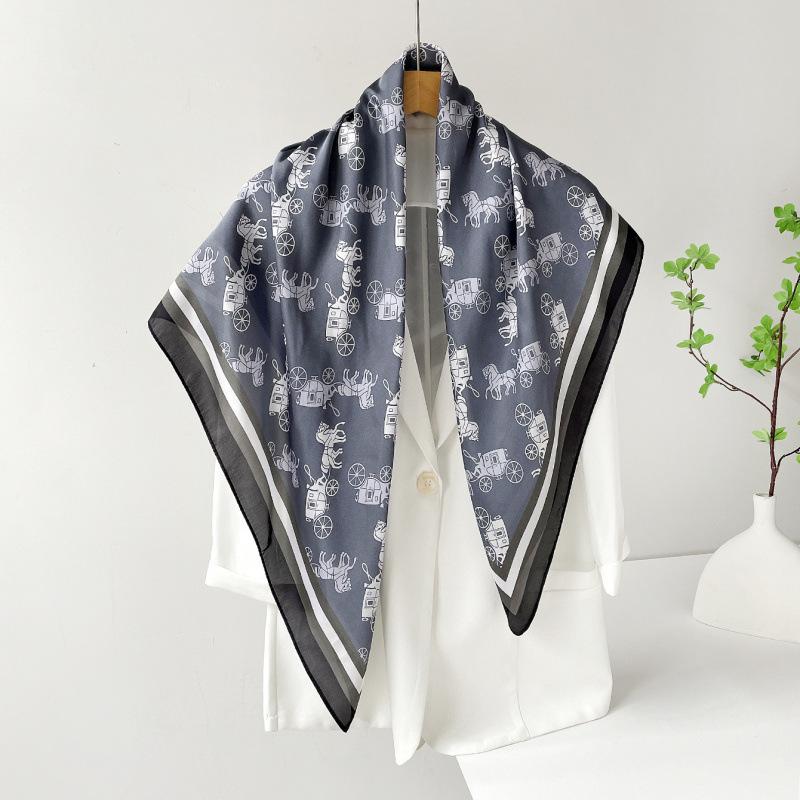 Headscarf Silk Scarf 90cm Women's Headscarf New Versatile Satin Thin Large Square Scarf