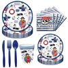 Happy Birthday Disposable Tableware Kids Party Toys Colourful Paper Cup Napkin Plate for Birthday Party Decoration