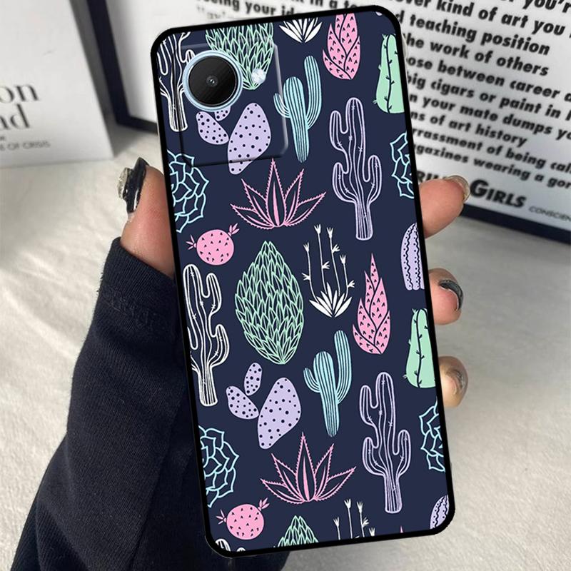 Cactus Pattern For Realme C55 C75 C67 C63 C51 C61 C53 C35 C65 C71 11 12 13 14 Pro Plus GT6 GT7 15 Pro Case