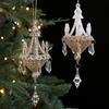 Glitter Chandelier Ornament 7 Inch Sparkling Acrylic Chandelier Christmas Tree Ornaments with Faux Crystal for Trees Doors Holiday Home Decor