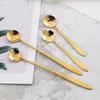 2Pcs/set Creative Stainless Steel Flowers Shape Dessert Spoons Kids Sugar Spoons Set Kitchen Accessories Wedding Gift Box Set