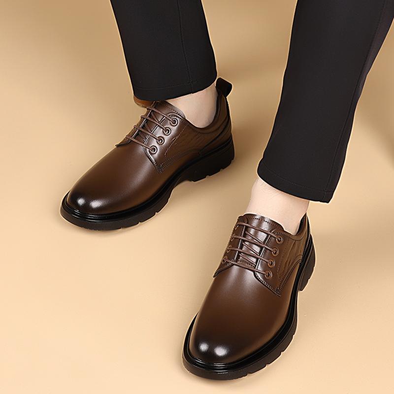 Fashion Luxury Men's Leather Shoes Elegant Gentleman Style Work and Office Outdoor Adult Fashion Street Plus Size Suit shoesBlack
