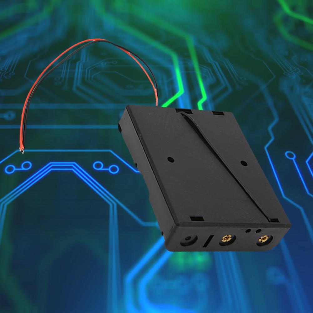 5 Pcs 18650 Battery Case 3 Slot Black Battery Holder with 2 Lead Wire Serial Connection