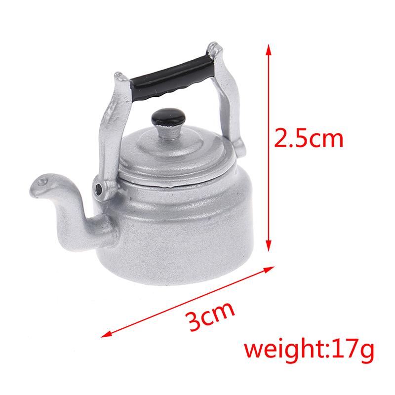 Dollhouse Miniature Accessories Simulation Retro Kettle Pot Open Lid Model Toys for Doll House Decoration