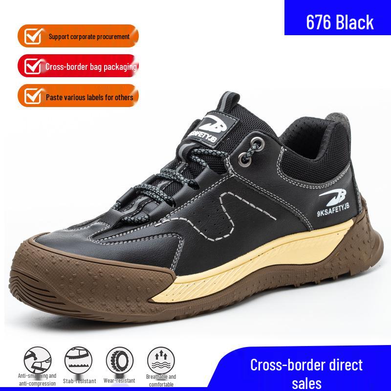 Men's Wear-Resistant Steel Toe Work Boots: Anti-Smash, Anti-Puncture, Non-Slip Safety Shoes