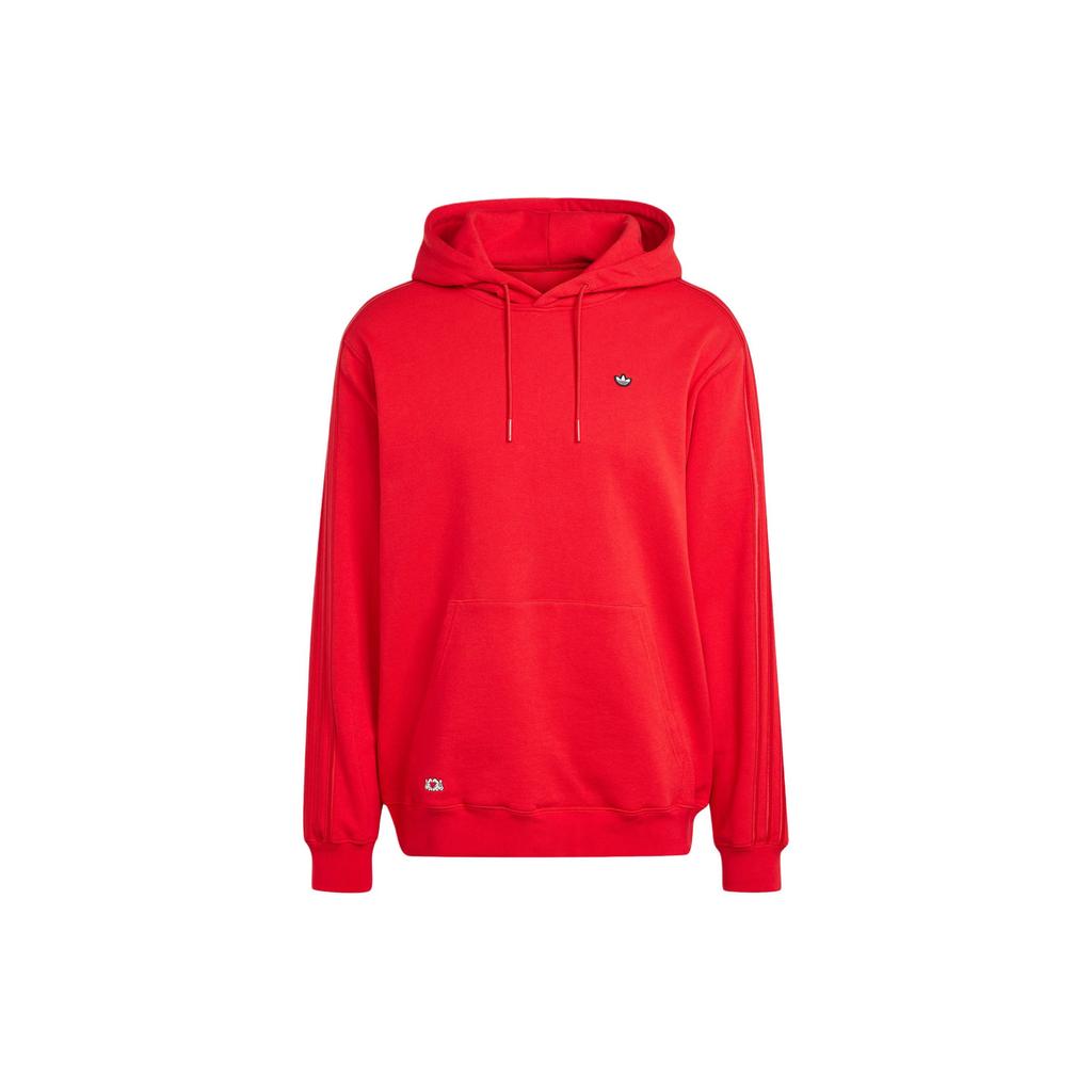Adidas Originals X Mickey Mouse SS24 Hoodie With Glove Pattern And Signature Stripes Men Hoodie Red IY2275