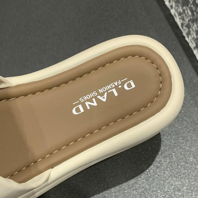 Fashion Womens Summer 2025 Platform Flip Flops Crinkle Design Open Toe Casual Sandals Thick Sole Beach Slipper Outdoor Vacation Comfort