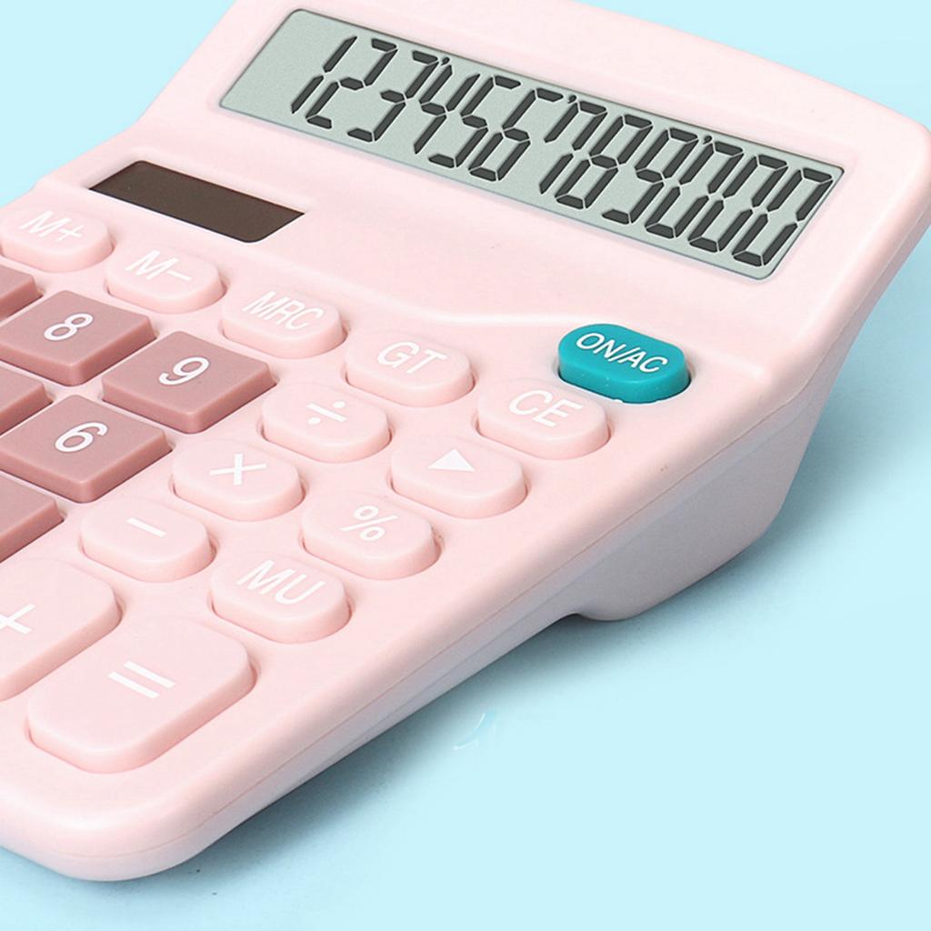 Desktop Calculator Standard 12 Digit Solar and Battery Dual Power Students Calculator for Office