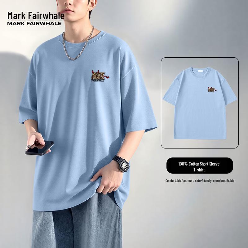 Mark Fairwhale Men's Versatile Loose Fit Cotton T-Shirt