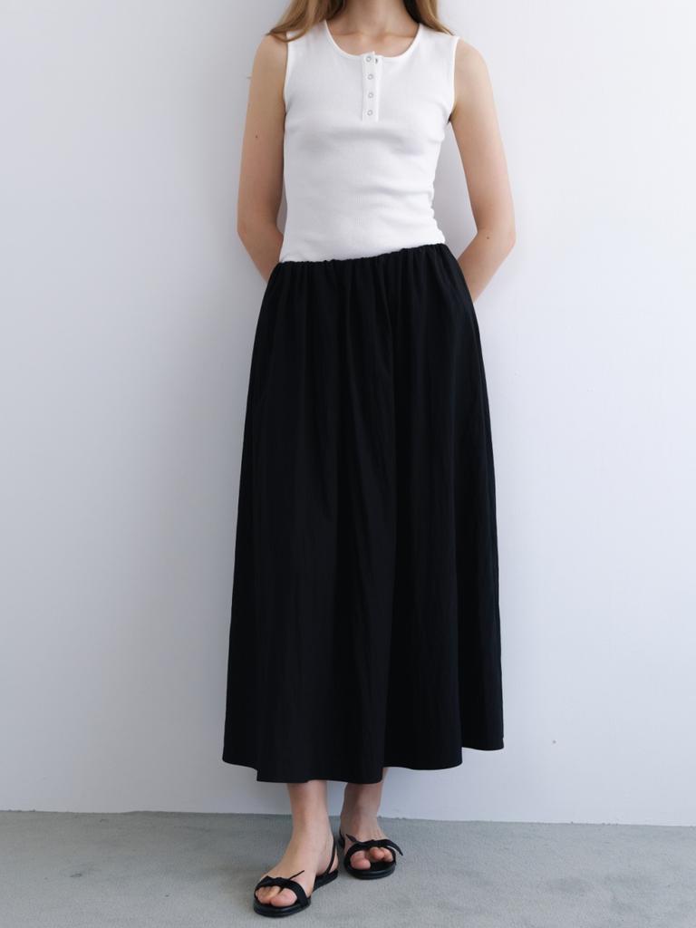 Out Maxi Full Skirt Black