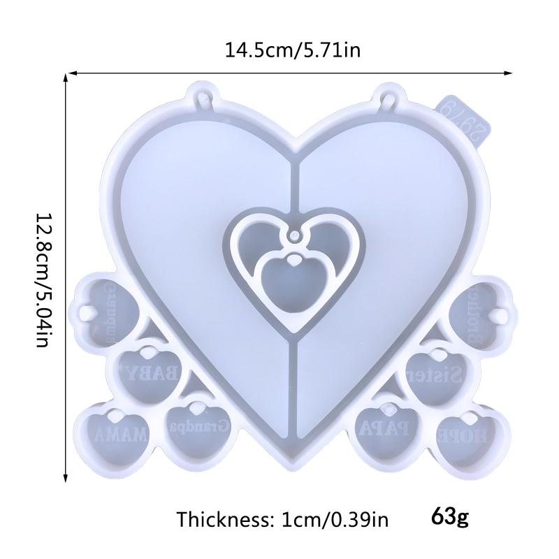 Wall Hanging Resin Moulds Heart-shaped Silicone Moulds Window Epoxy Resin Mould for DIY Craft Christmas Home Decoration