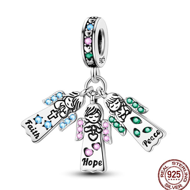 Copper Love Blessing Diamond Love Family Friendship Love Charm Beads Suitable For Pan Original Bracelet Diy