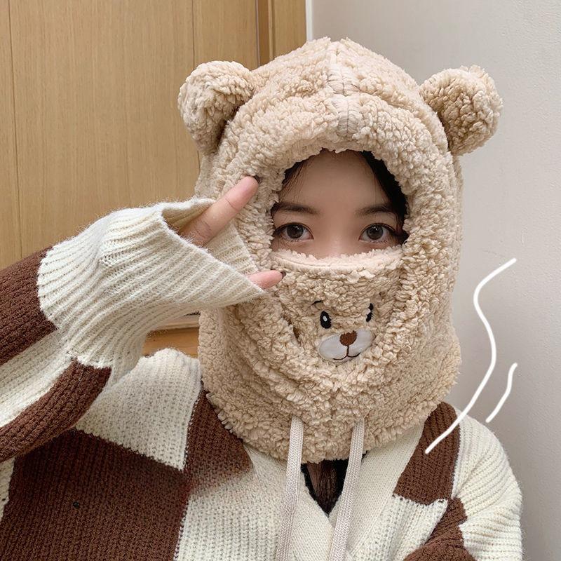 

Милая шапка-медведь для осени и зимы, толстая, теплая, защитная шапка для ушей для женщин сплав оранжевый