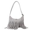 Fashionable Fringed Large Capacity Shoulder Crossbody Bag 2023 Street Trendy Tote Bag Gray Black Red Brown Coffee