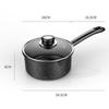 Small saucepan, enamel milk pan, 14cm, induction compatible, stylish and convenient multi-pot, non-stick coating, glass lid included, perfect for outd