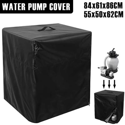 Water Pump Cover Oxford Cloth Sand Pool Filter Cover with Zipper Adjustable Drawstring Waterproof Dustproof Furniture Protector