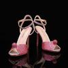 Fashion 2025New Style Rhinestone Sequined Peep Toe Women Gladiator Sandals Summer Elegant High Heels Crystal Wedding Banquet Bridal Shoe