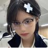 Anti Blue Light Literary Classic Half Frame Campus Student Myopia Glasses Men'S And Women'S Business Half Frame Myopia Glasses
