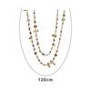 Vintage Bohemian Multicolored Shell Beaded Double-Layer Necklace Trendy Vacation Stacking Long Necklace Jewelry