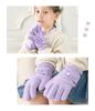 Knit Gloves for Fleece Ages [Arisana] Kids' Girls, Five-Finger, Junior, Lining, Plain, Ribbon, Mint, 6-12