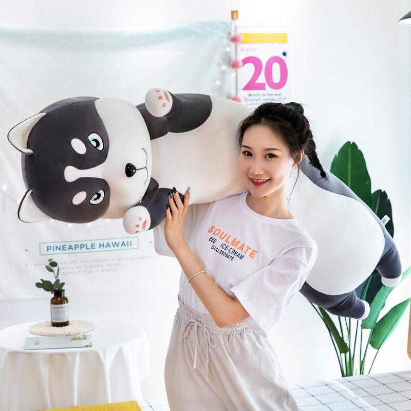 Long Husky Plush Toys Cartoon Sleeping Cushion Dolls Stuffed Soft Animal Dog Pillow for Children Girls Gifts