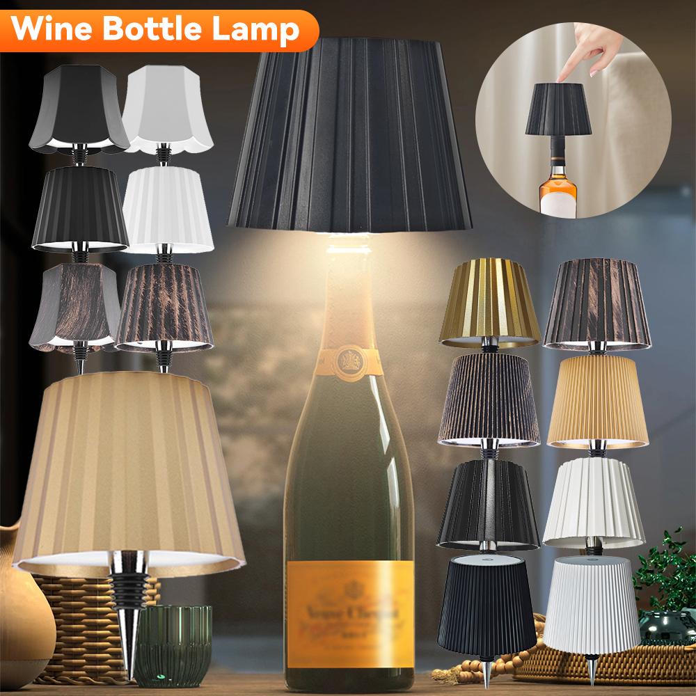 Wireless LED Desk Lamp Creative Wine Bottle Lamp Detachable Portable Charging Touch Atmosphere Decorative Lamp for Bedside Hote
