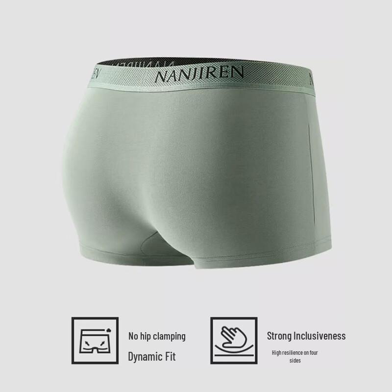 Nanjiren Men's Pure Cotton 10A Antibacterial Boxer Briefs 3-Pack
