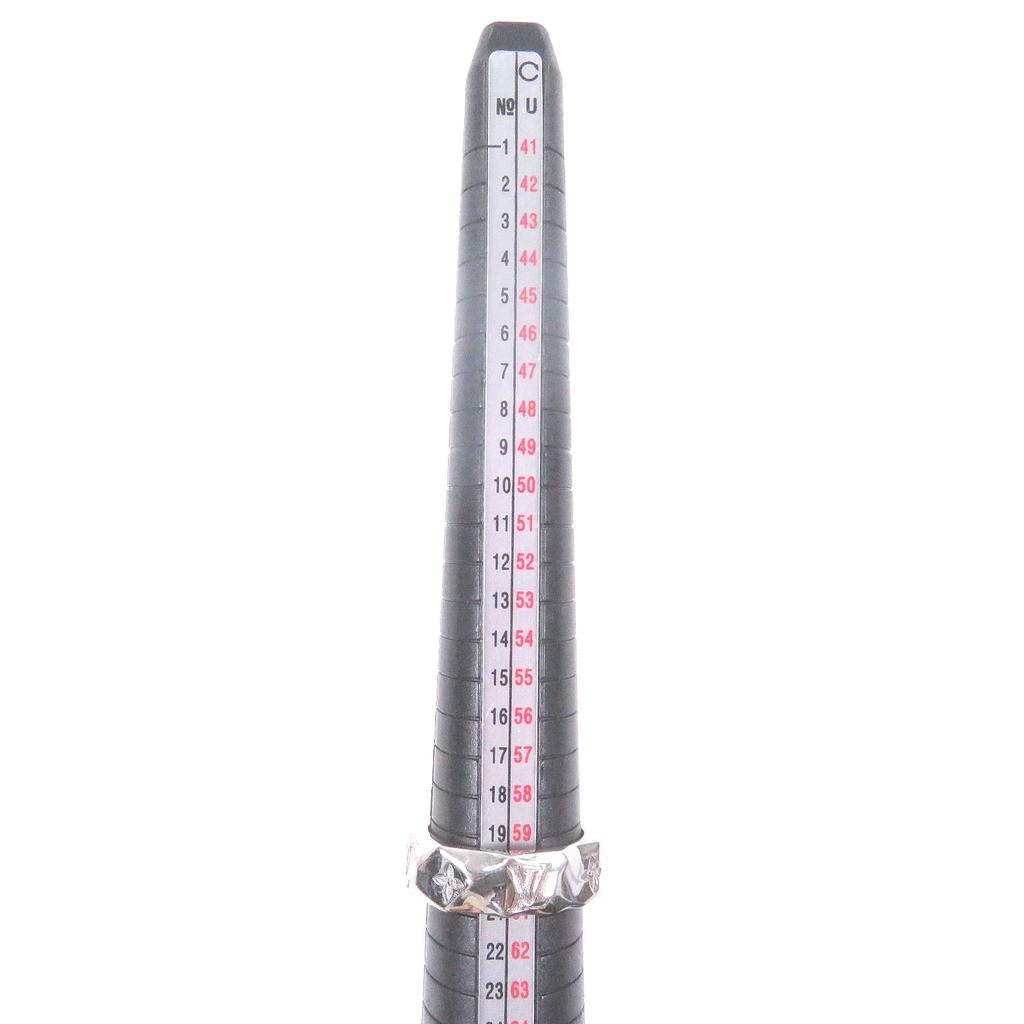 Great LOUIS VUITTON Ring Berg Monogram Curved Ring Silver mens M M00334 Used