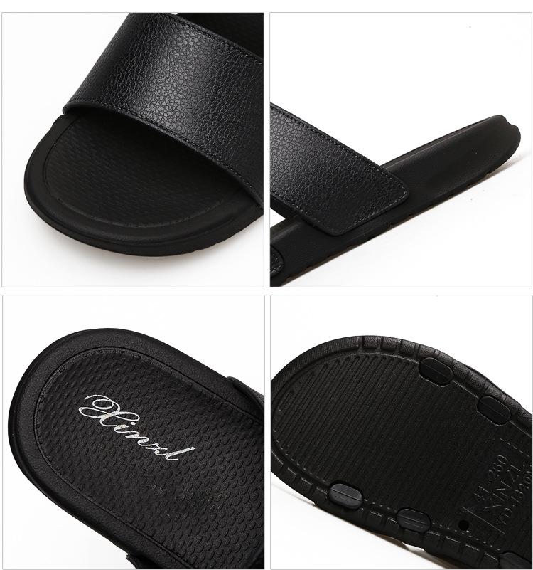 Xin Chile Men's Double-Strap Non-Slip Outdoor Slippers with Soft PVC Sole