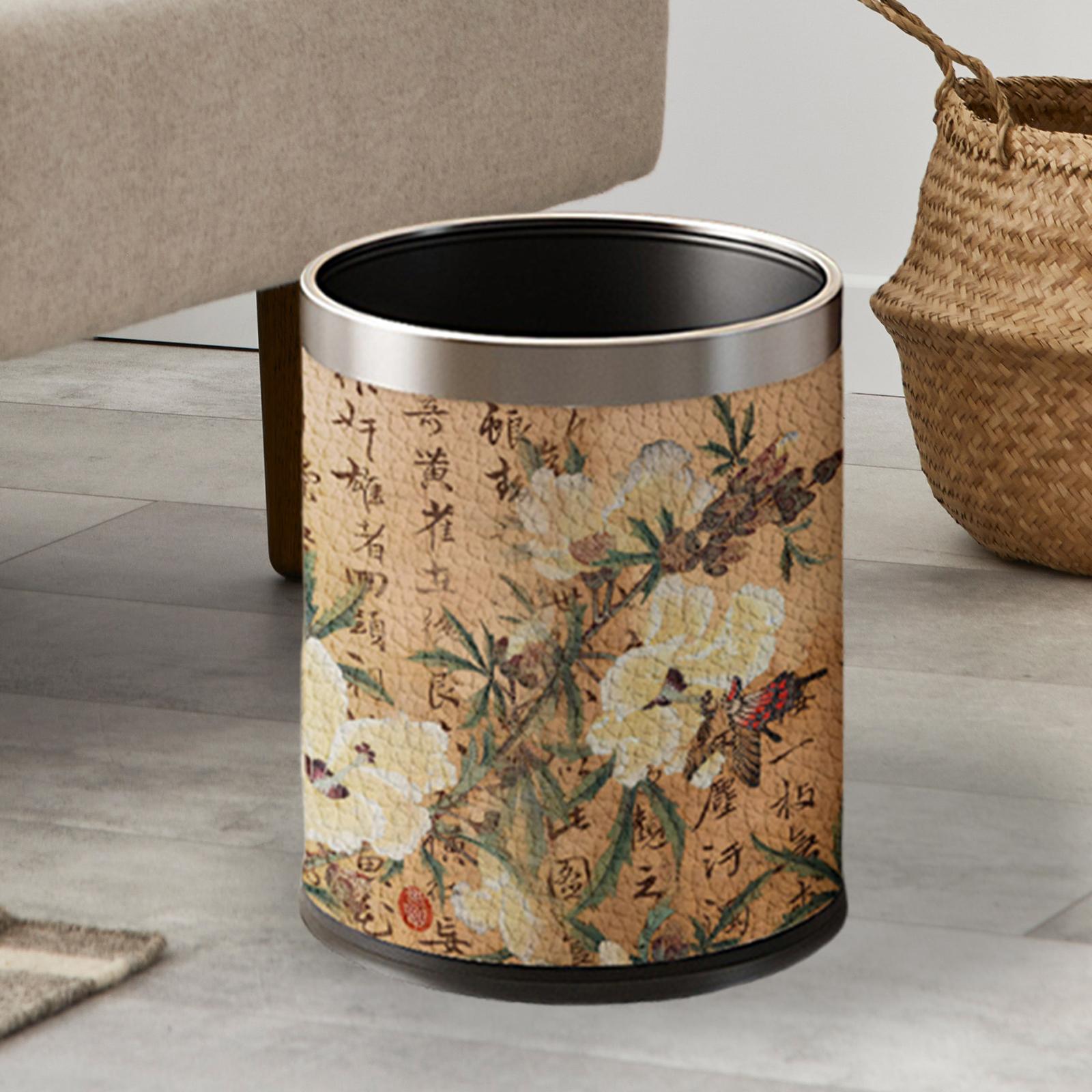 Trash Can Rubbish Bin Versatile Dustbin Stylish Household Decorative Wastebasket