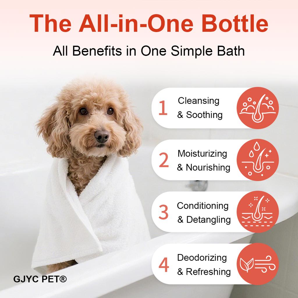 GJYC PET Curly & Wavy Coats Dog Shampoo Detangles Defines Curls Moisturizes Gentle