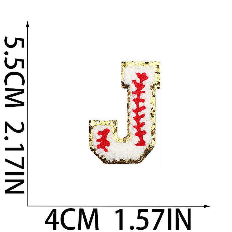 5.5Cm Baseball Pattern English Letter Embroidery Cloth Sticker Ironing Towel Embroidery Letter Patch Sticker Computer Embroidery Chapter Boy